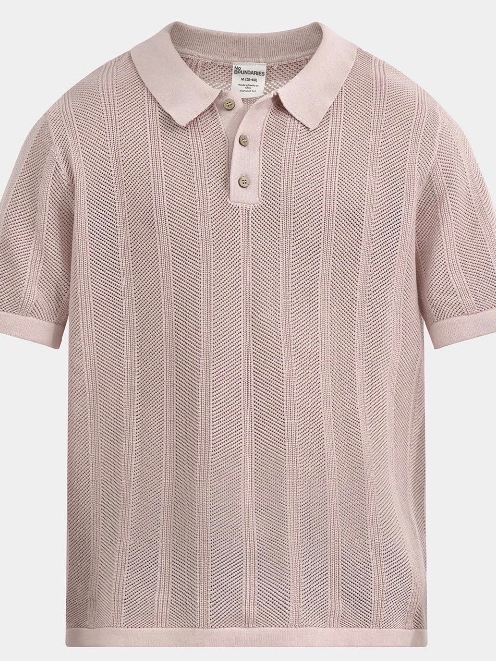 No Boundaries Pale Pink Short-Sleeve Knit Polo